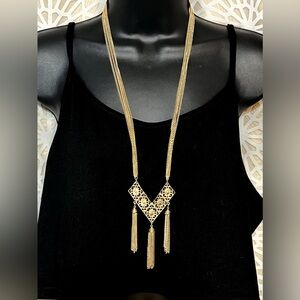 Vintage Sarah Coventry Goldtone Chain Tassel 27" Necklace